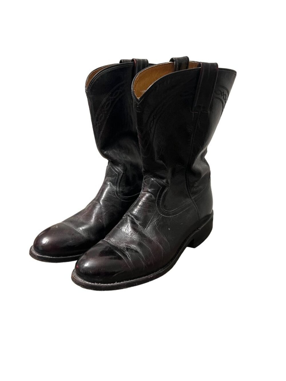 Dan Post Mens Black Cherry Embroidered Leather Western Cowboy Boots Size 8 D
